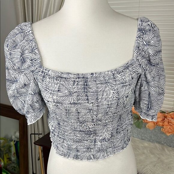 Roxy Sunset Walks Puff Sleeve Crop Size XL - Picture 2 of 6